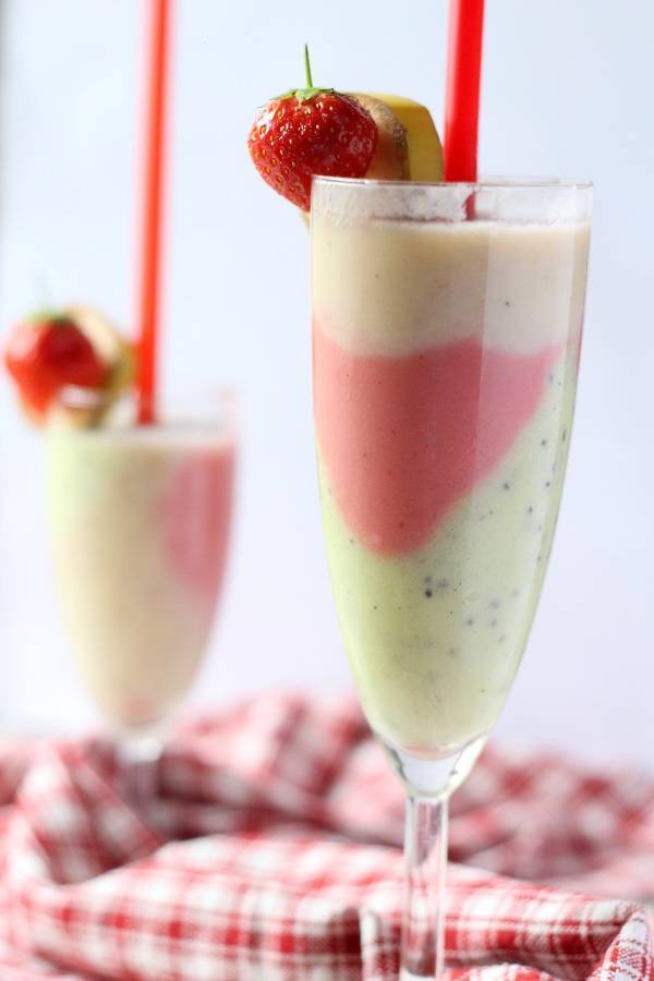 Strawberry Kiwi Banana Milkshake Recipe - WeRecipes