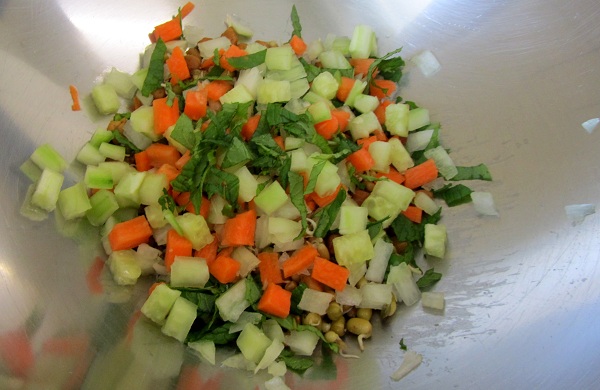 sprouts salad recipe-vegetable adding