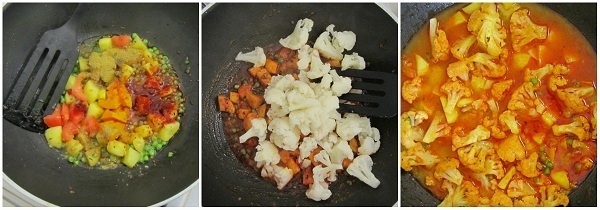 aloo-gobi-mutter-recipe-adding-vegetable