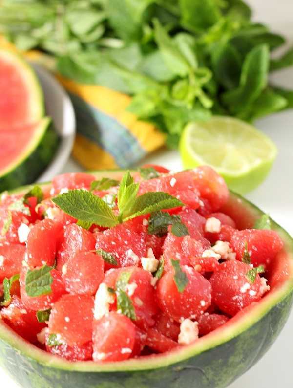 watermelon mint and feta cheese salad recipe for break fast