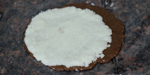 Chocolate Coconut Rolls  2nd method  placing coconut dough on chocolate dough