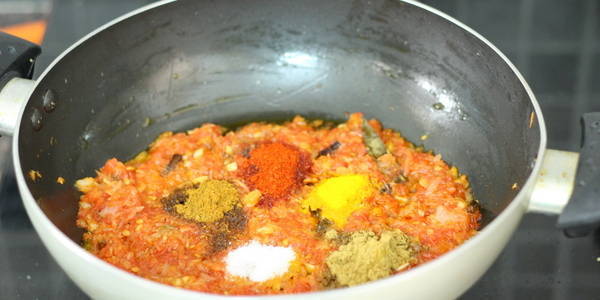 Chole Paneer Masala Recipe adding masala