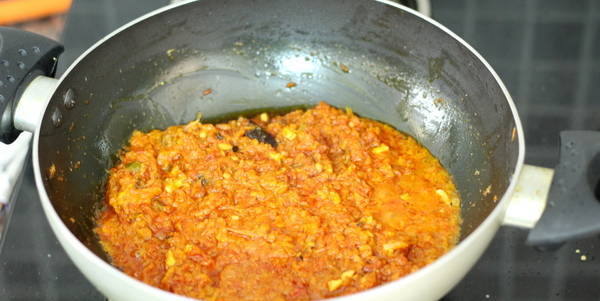 Chole Paneer Masala Recipe after adding masala cooking
