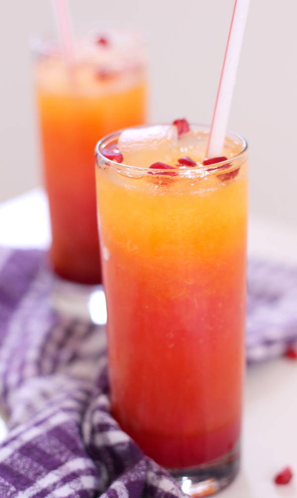 Pomegranate Orange juice recipe spritzer layered juice