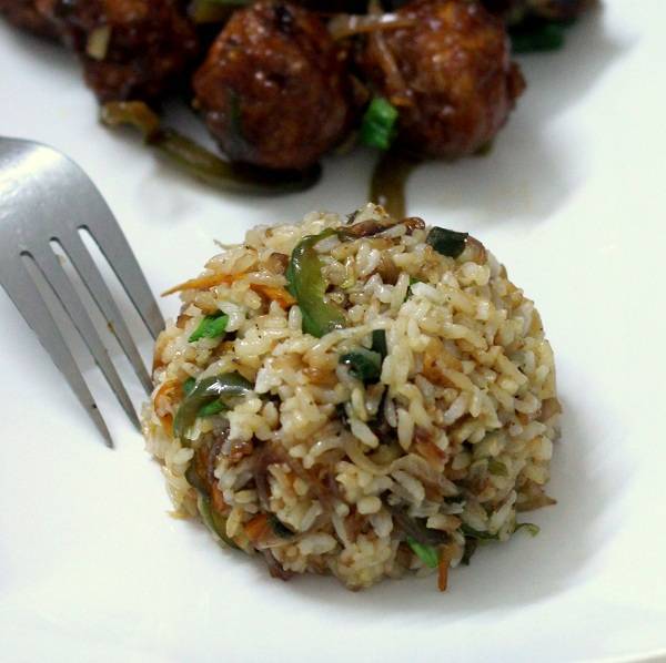 chinese fried rice with manchurian