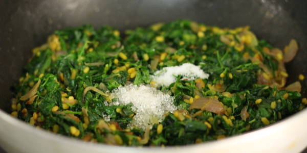 methi bhaji sugar salt