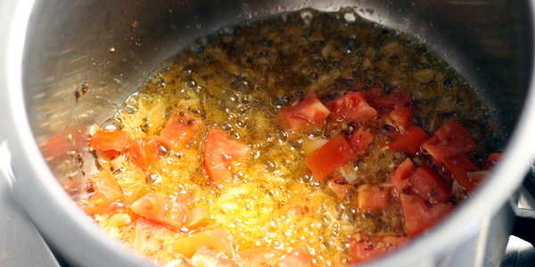 baingan papdi recipe steps tomato softens