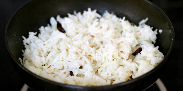 capsicum pulao making rice boiled rice