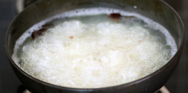 capsicum pulao making rice boiling rice