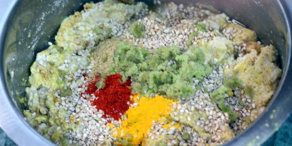 Jowar Vada Recipe adding ingredients