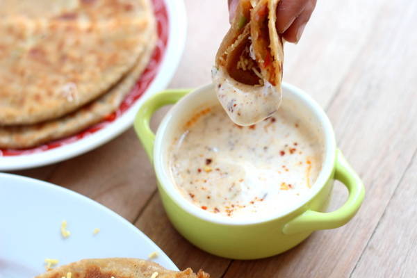 stuffed papad paratha recipe masala dahi