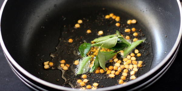 Sambar Recipe adding curry leaves