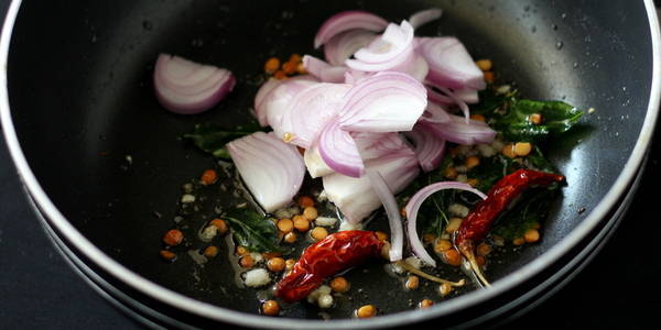 Sambar Recipe adding onion