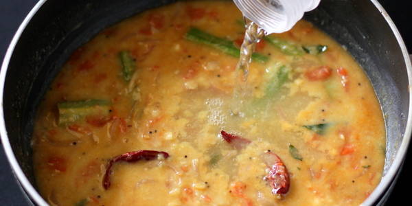 Sambar Recipe adding water