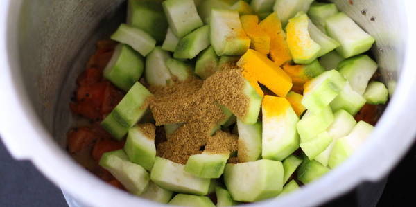 Turai Moong Dal adding indian spices