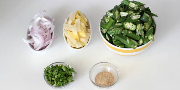 aloo bhindi fry steps ingredients