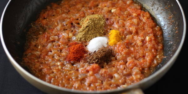 corn capsicum masala adding indian spices