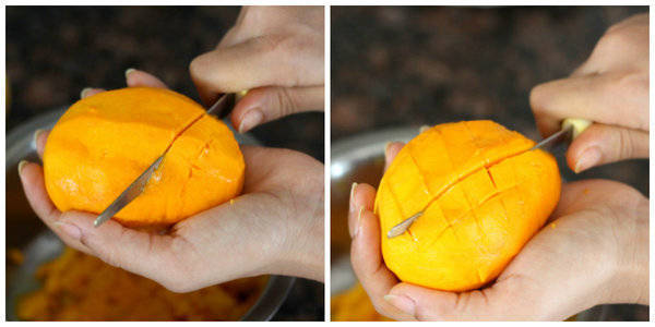 aamras recipe cutting mangoes