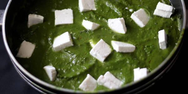 palak paneer recipe add paneer