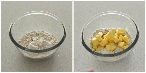 eggless whole wheat biscuits mixing butter